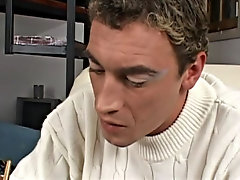 Watch him paying much attention to his make-up enjoying the feel of lip gloss on his lips male masturbation postions